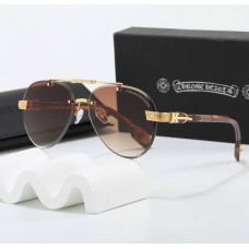 Солнцезащитные очки без оправы брендовые Chrome Hearts (7847) Brown